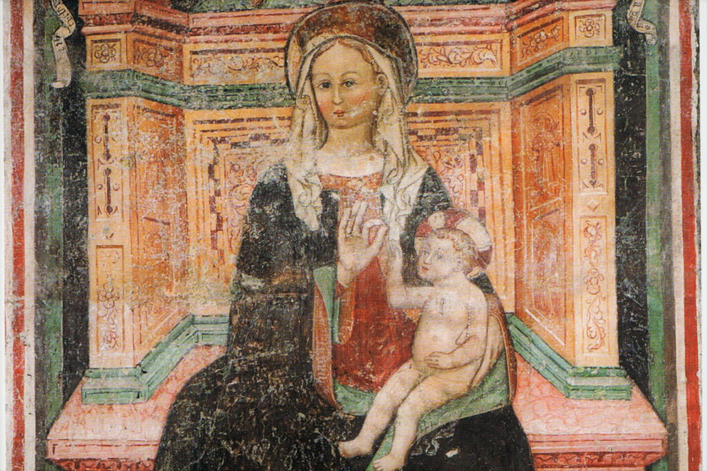 Affresco Madonna col Bambino nella chiesa del Carmine di Brescia