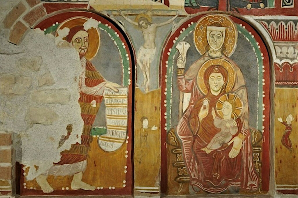 Fotografia dell'affresco che rappresenta Sant'Anna Metterza nel Duomo di Bergamo