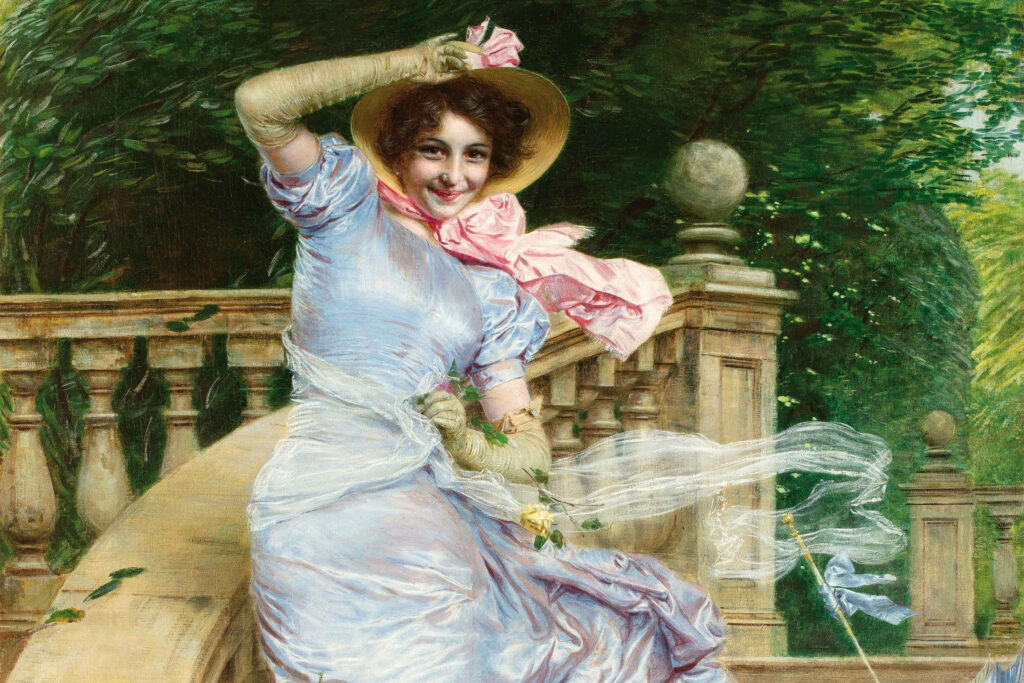 Dipinto dal titolo Colpo di vento del 1902 circa di Gaetano Bellei