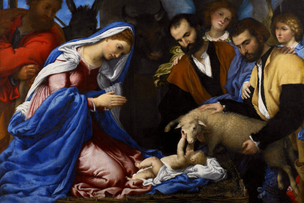 Fotografia dell'Adorazione dei pastori dipinta da Lorenzo Lotto