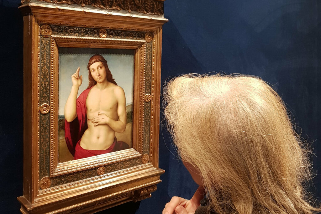 Fotografia del Cristo benedicente di Raffaello nella Pinacoteca Tosio Martinengo di Brescia