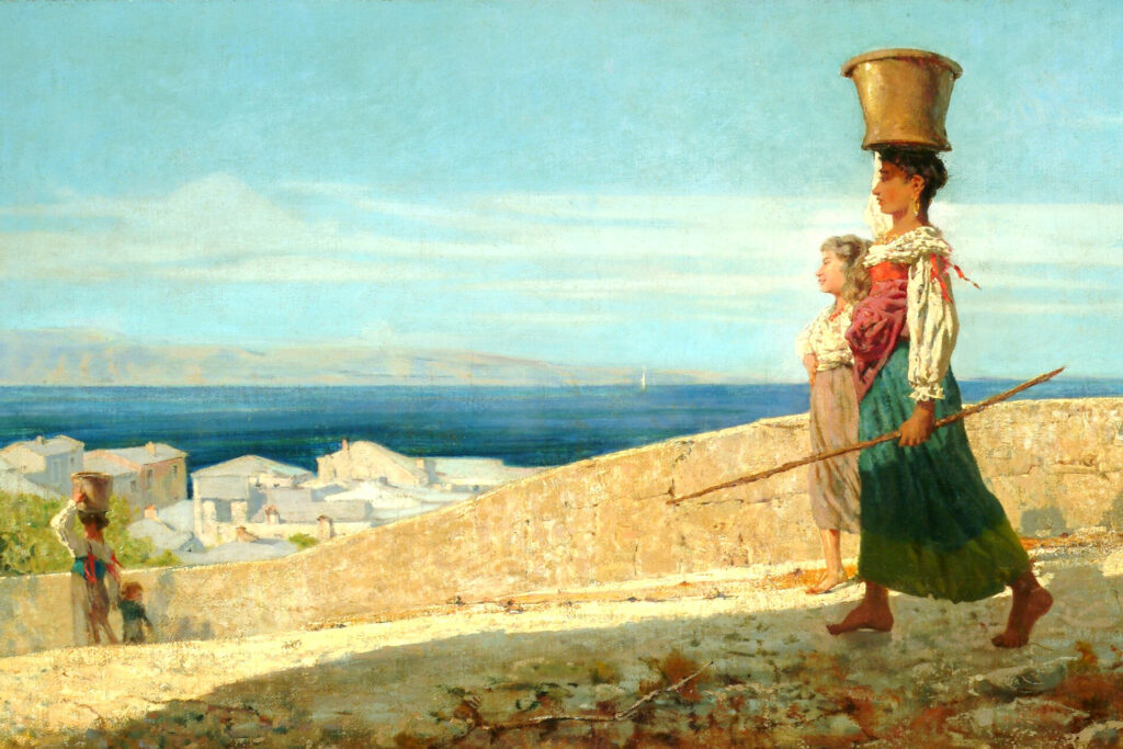 Acquaiole a La Spezia di Telemaco Signorini, 1862, particolare.