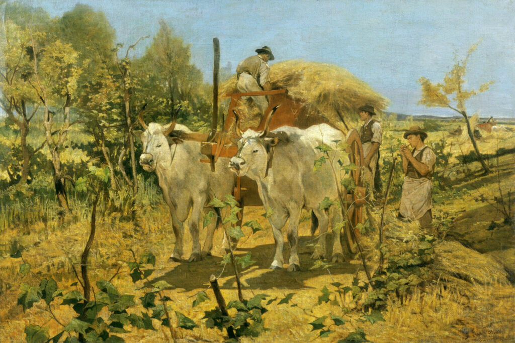 La raccolta del fieno in Maremma di Giovanni Fattori, 1867/70.