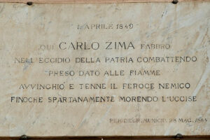 Lapide dedicata al fabbro Carlo Zima